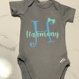 Monogram baby onesies